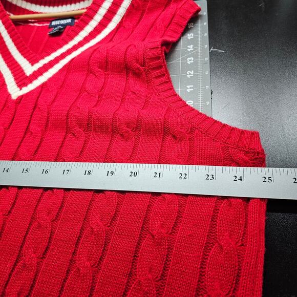 Vintage Blue Ocean Sweater Vest Mens 2XL 90s Red Stripped Preppy Academia Retro - Picture 8 of 8